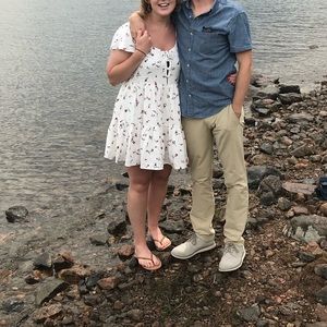 Urban Outfitters white floral dress- size M